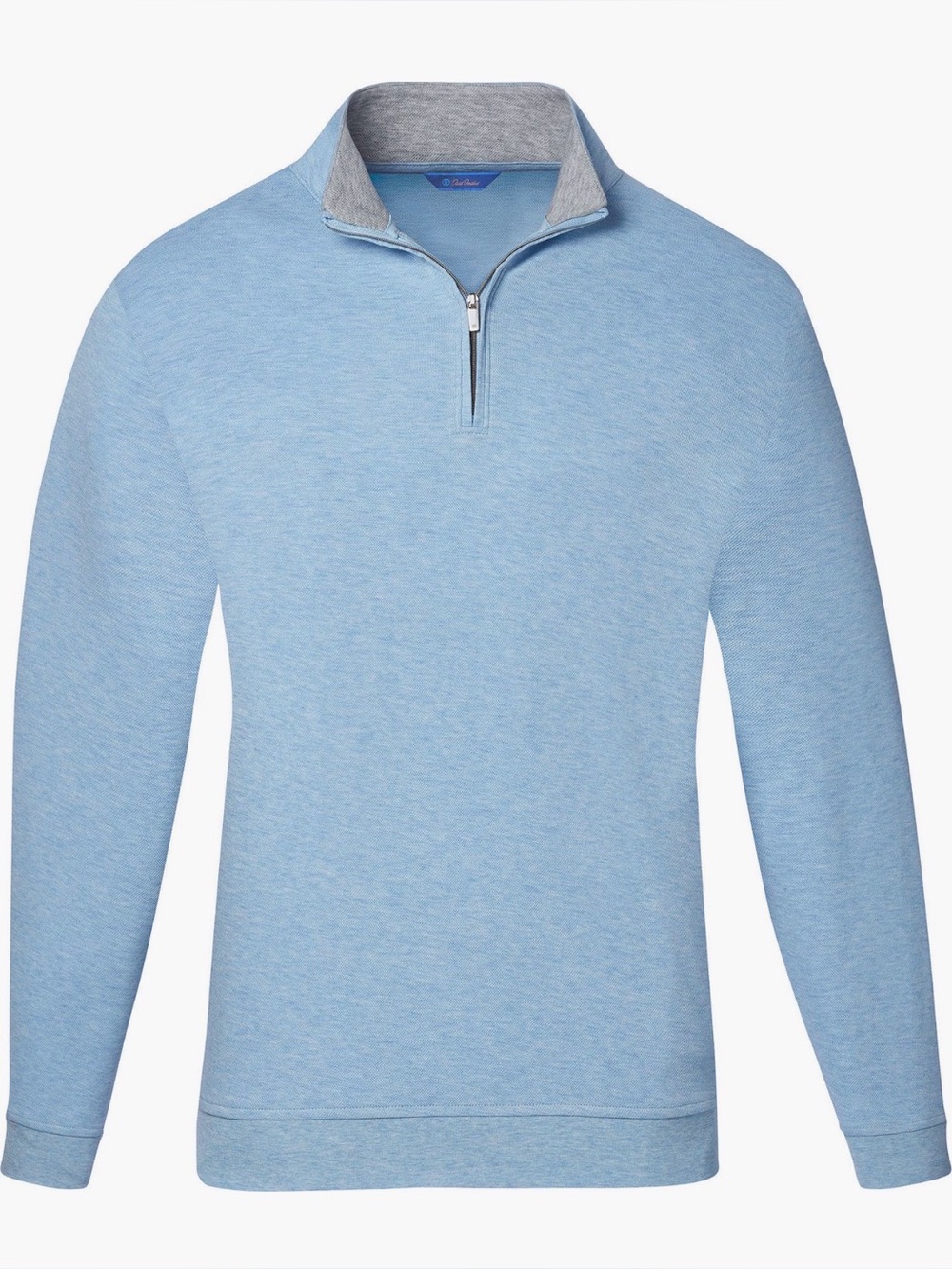 NWT David Donahue Men's Quarter-Zip Pullover Sky Blue L *READ*